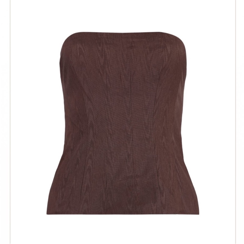 STAUD Woodgrain Corset Top